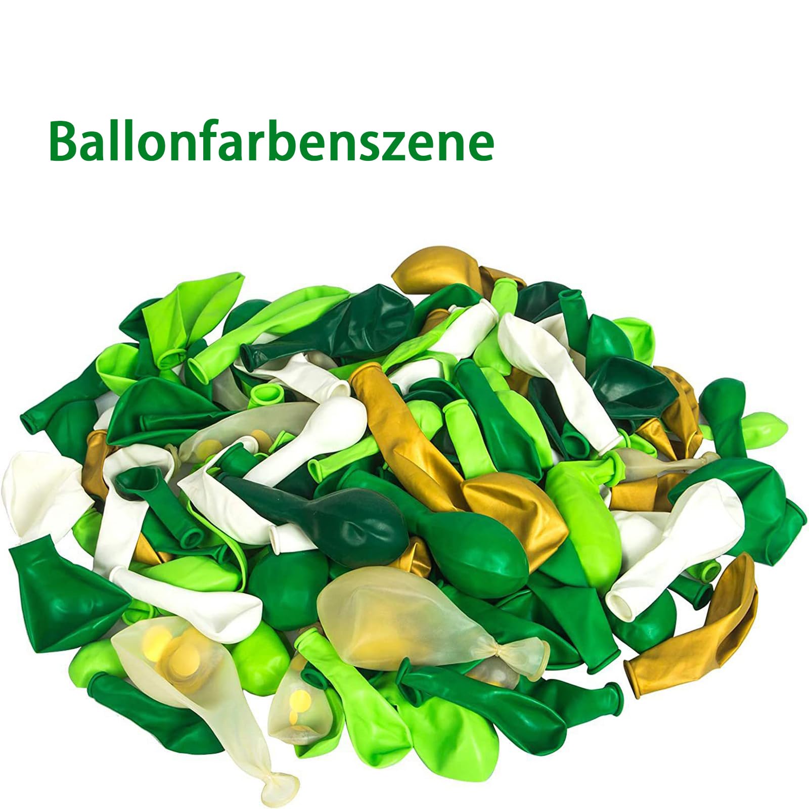 Luftballon-Girlande Dschungel-Theme – 140 Stück In Dunkelgrün, Weiß & Gold, Mit Konfetti Für Geburtstag & Hochzeit