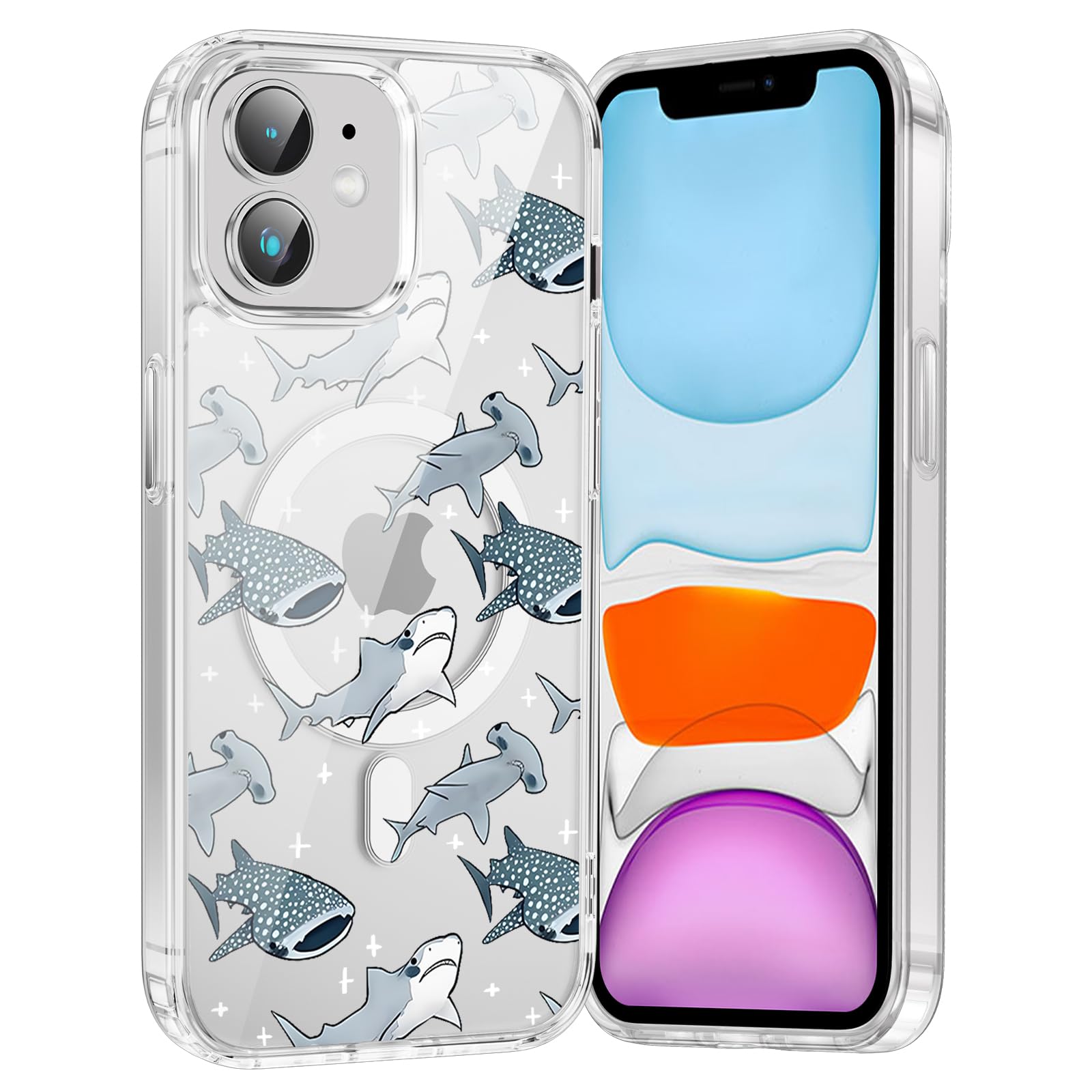 Coque iPhone 11 requin baleine poétique : une protection douce aux notes de l'océan - 7