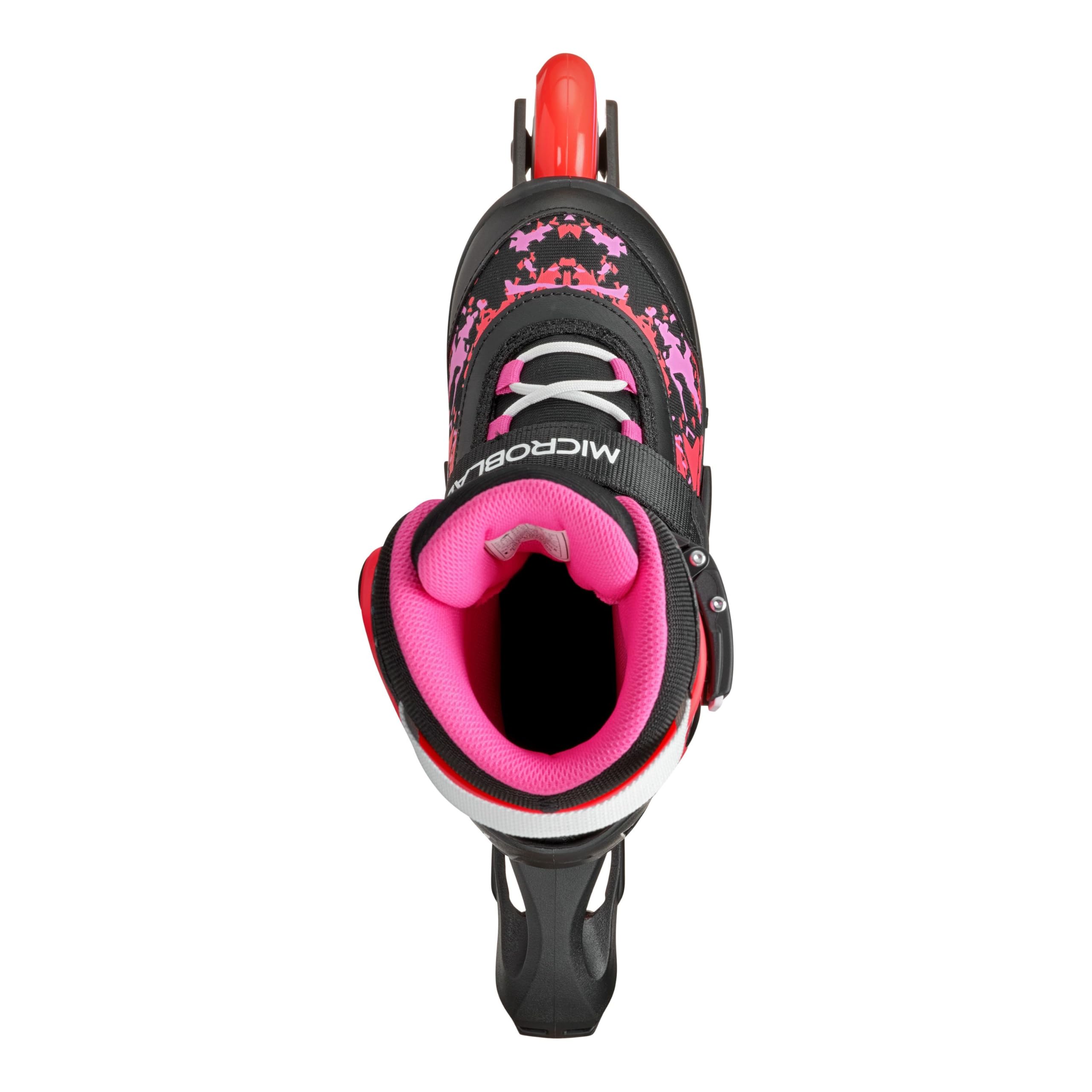 Rollerblade MICROBLADE SL Łyżworolki dla dziewcząt, na czas wolny, czarne/koralowe, rozmiar 36,5-40,5