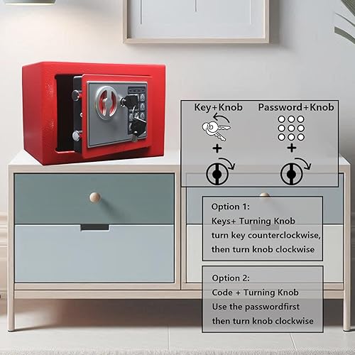 Miniatura 6 de Yuanshikj Caja de seguridad electrónica de lujo con teclado digital, para casa, oficina, hotel, negocios, joyas, pistola, almacenamiento de efectivo