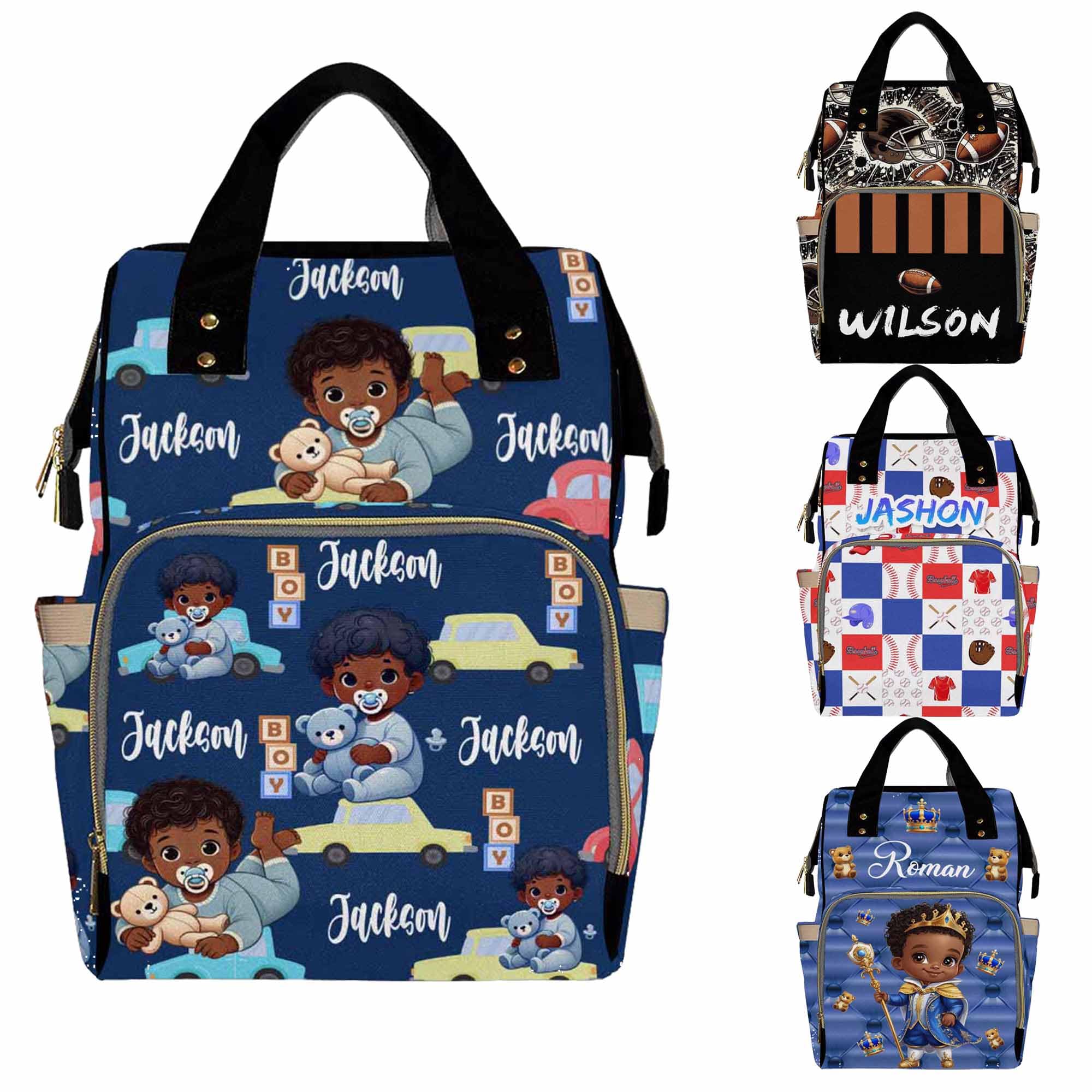 Faroishta Personalized Diaper Bag Backpack with Name-Custom Monogram School Bag Travel Outdoor Bag -Customized Bags with Adjustable Shoulder Straps