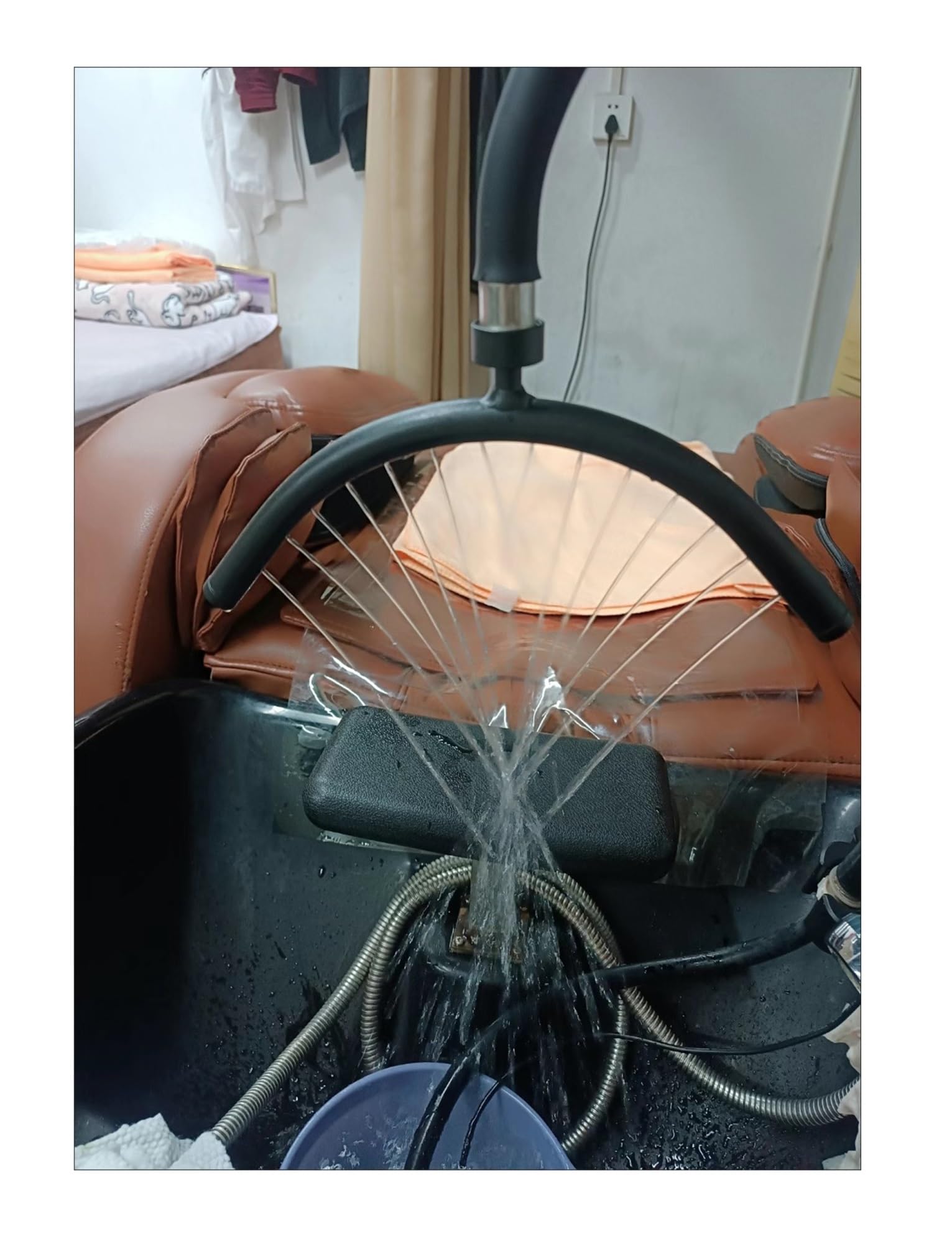 Dispositivo de Terapia de Agua con Rociador para Peluquería, Ducha SPA, Cascada Circulación Agua SPA Cabeza Negro