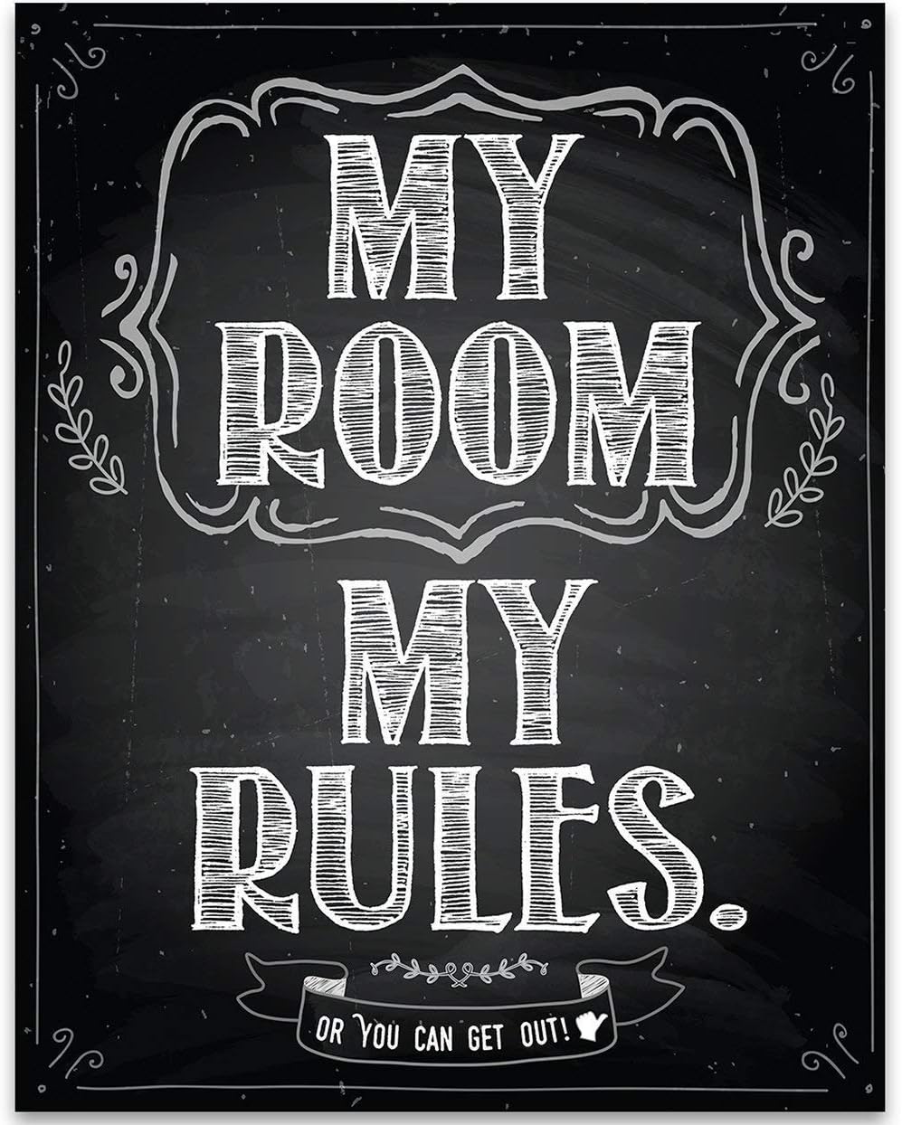 My Room My Rules - 11x14 Unframed Cool Art Print Posters for Teens - Cute Decor for Teen Room Aesthetic, Stuff for College Dorm Room Essentials