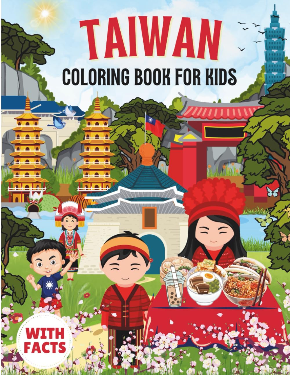Taiwan Coloring Book for kids with facts