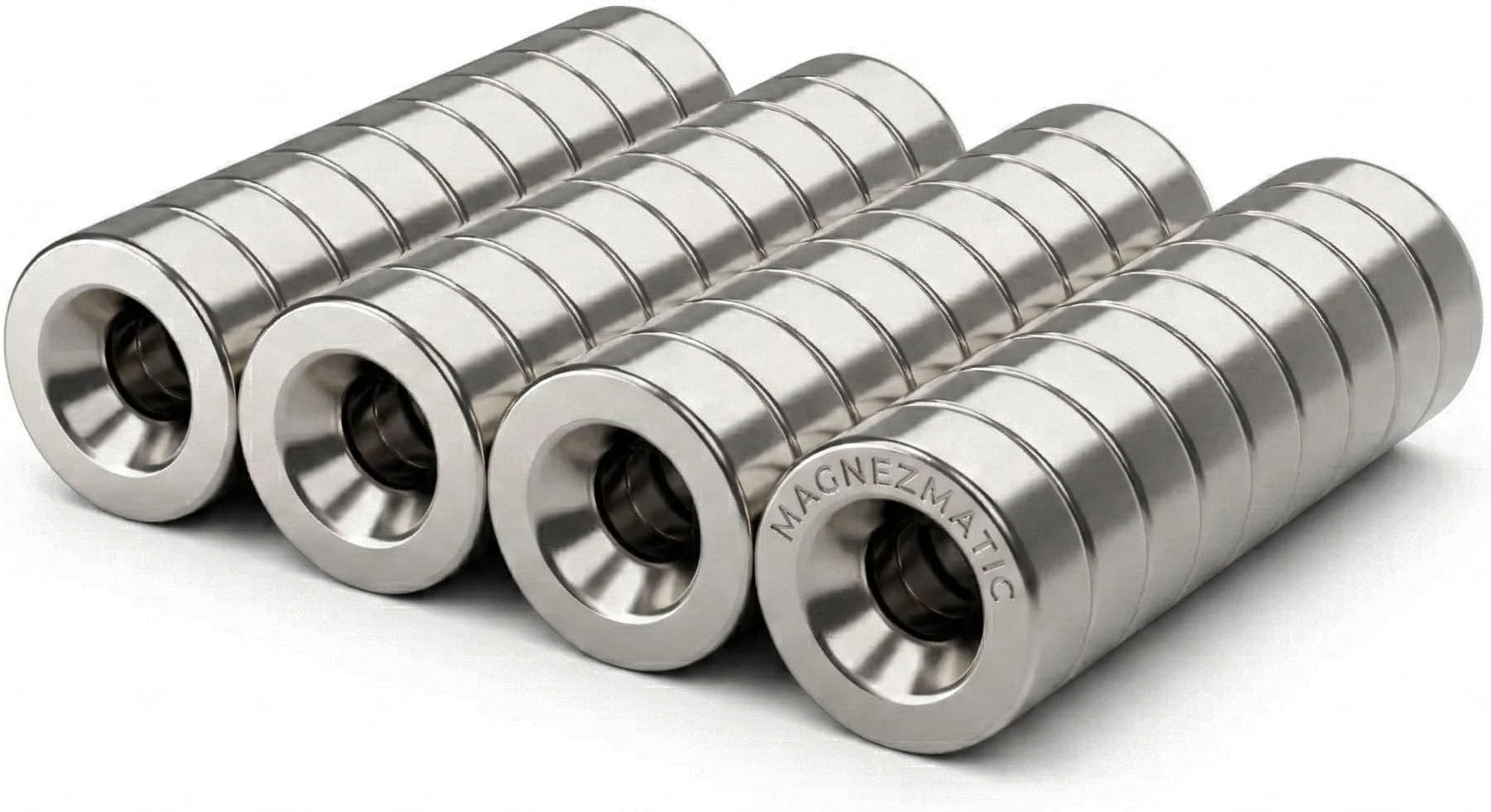 Round Countersunk Disc Magnets 3/8x1/8 inch (10x3mm) N52 – 18 Matched N/S Pairs with #4 Screw Hole – Strong Rare Earth Neodymium Magnetic Fasteners for Crafts, Cabinet Closures, Workshop (36 Pack)