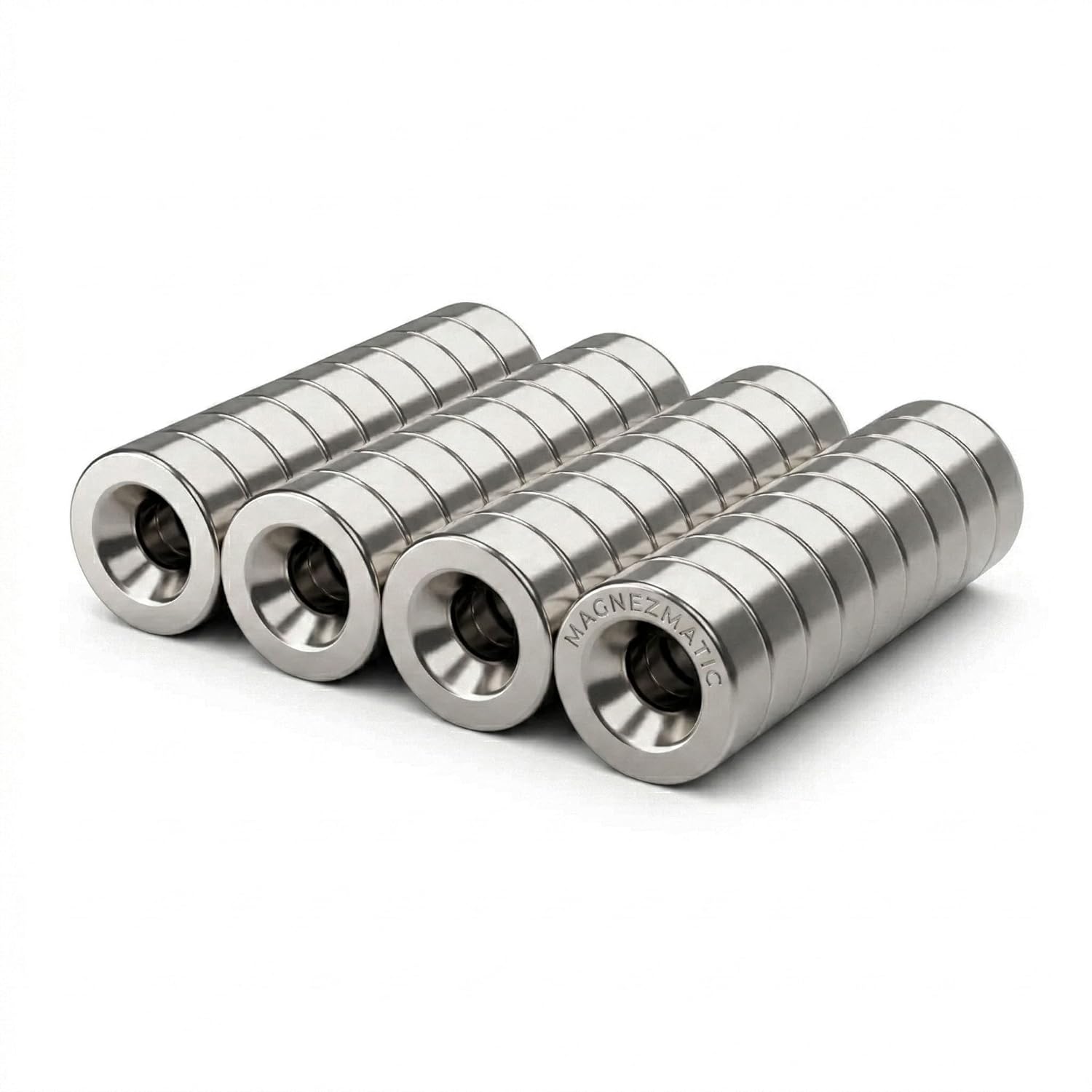 Round Countersunk Disc Magnets 3/8x1/8 inch (10x3mm) N52 – 18 Matched N/S Pairs with #4 Screw Hole – Strong Rare Earth Neodymium Magnetic Fasteners for Crafts, Cabinet Closures, Workshop (36 Pack)