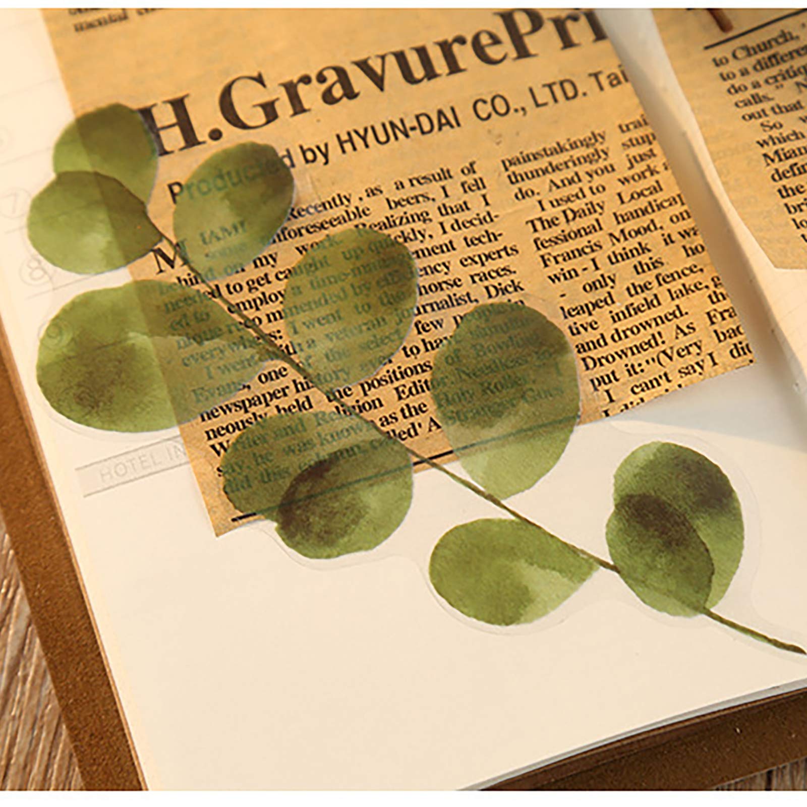 MAXLEAF Przezroczyste naklejki z motywem kwiatów, natury, wodoodporne, vintage, rośliny, kwiaty, liście, paproć, przezroczyste naklejki do pamiętnika, planerów dzienników, scrapbookingu, laptopów,