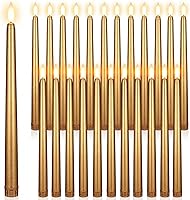 Vista 1 de Macarrie 24 Paquetes de Velas Cónicas Sin Llama Operadas con Batería Falsas de 11 Pulgadas de Largo Luz de Vela LED Sin Llama Candelabros