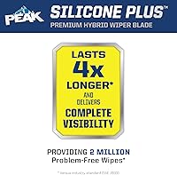 Vista 3 de PEAK Silicone Plus - Escobilla limpiaparabrisas híbrida de 18 pulgadas para todo clima, repuesto premium para parabrisas delantero con conector