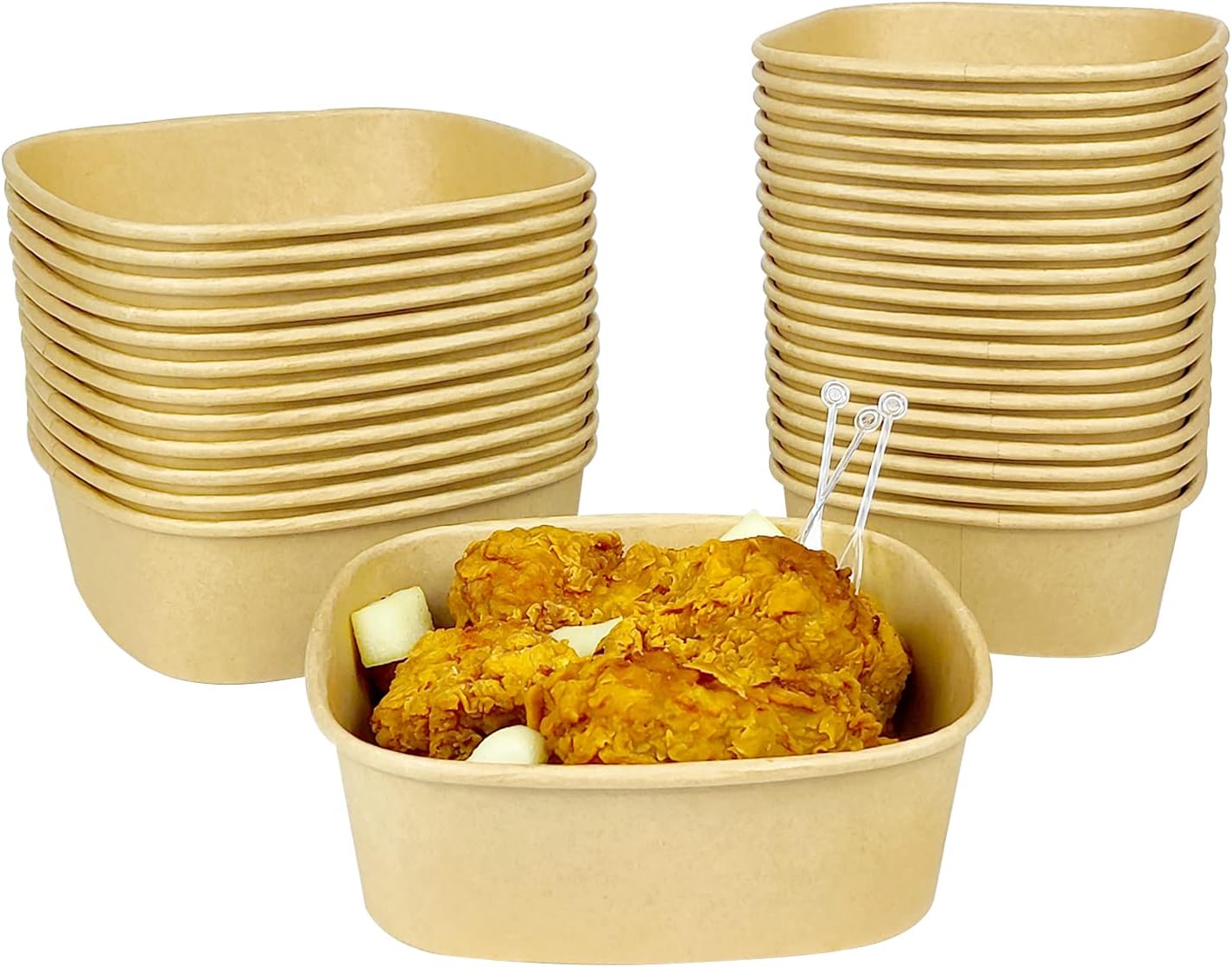 S. Dawezo Take Out Food Containers Disposable Kraft Paper