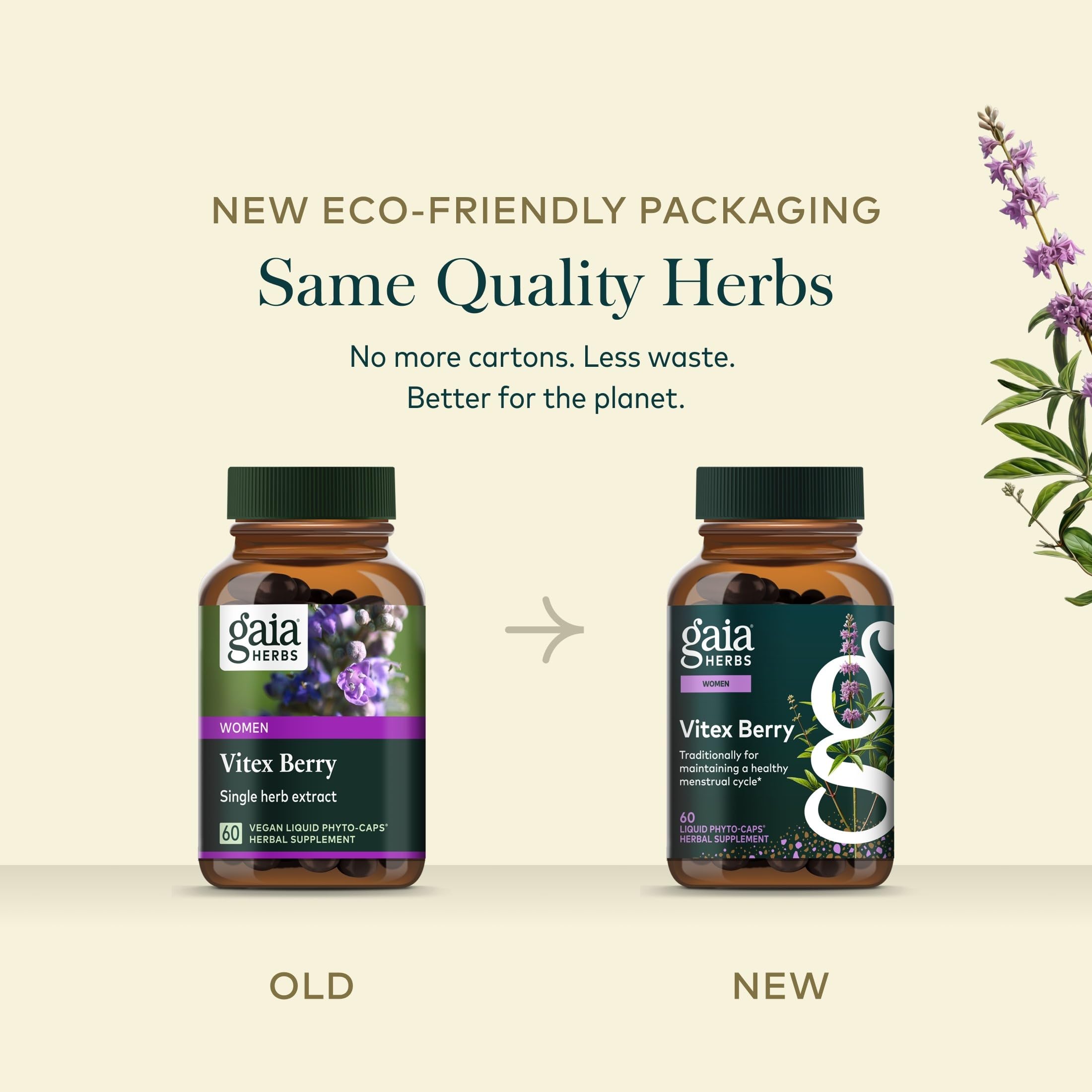 Gaia Herbs Vitex Berry 1000 mg, 60 Vegan Capsules, 30 Servings — Amazon image 7
