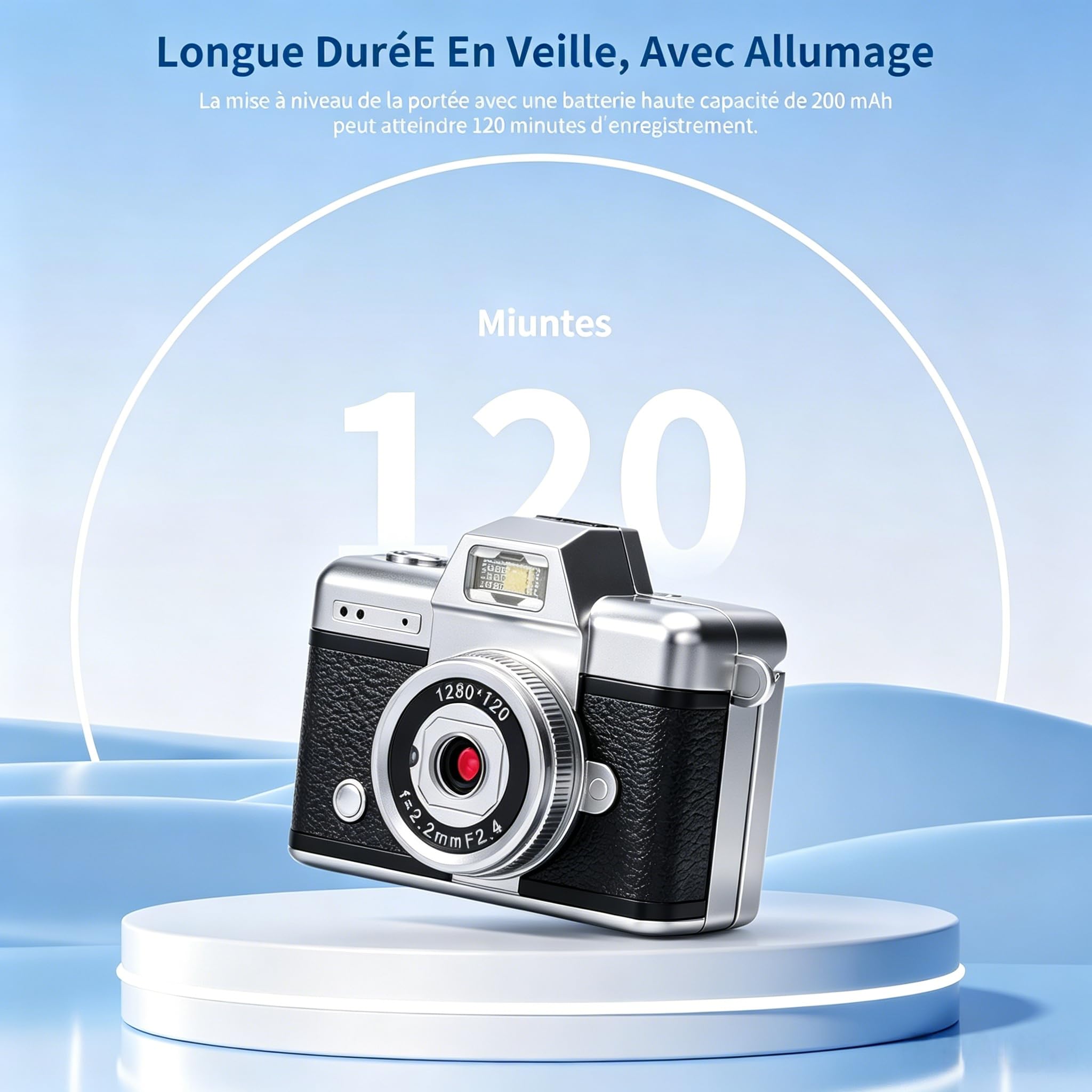 Mini Appareil Photo,Porte Clef,Mini Camera,Appareils Photo NuméRiques pour Enfants 8 Ans+,Digital Camera,Appareil Photo Compact avec Flash Et Enregistrement VidéO,Selfie Porte Cle Appareil Photo