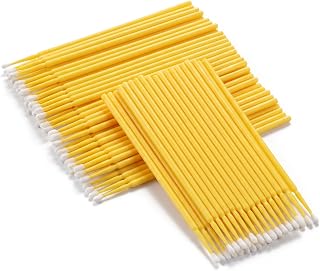 Touch Up Paint Brushes for Automotive Paint Chip Repair 100pcs | 2.5mm Yellow Disposable Paint Brushes Bulk Micro Brushes for Auto Body Shop Auto Car Detailing Automotive Supplies