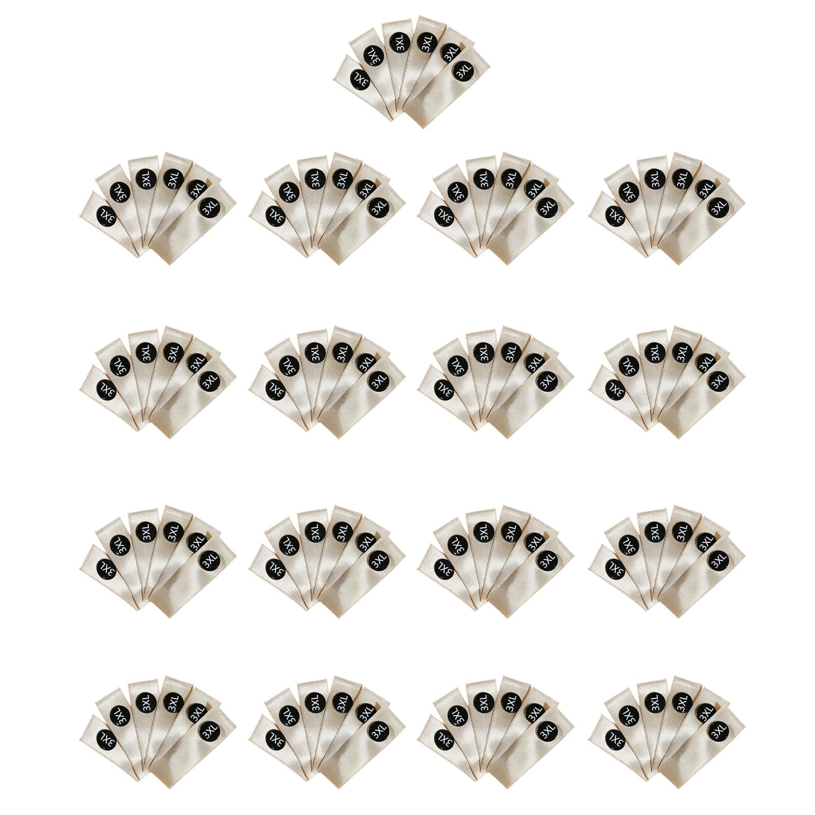 Tsophreniq Gold 100Pcs Washable Fabric Size Labels Assorted Size Clothing Labels For Garment Marking Household Clothing Identification Sewing