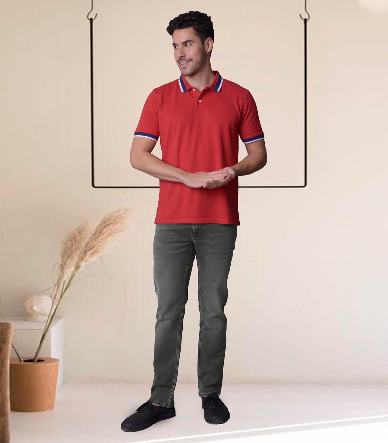 i'sol Mens Wide Leg Loose Fit Jeans