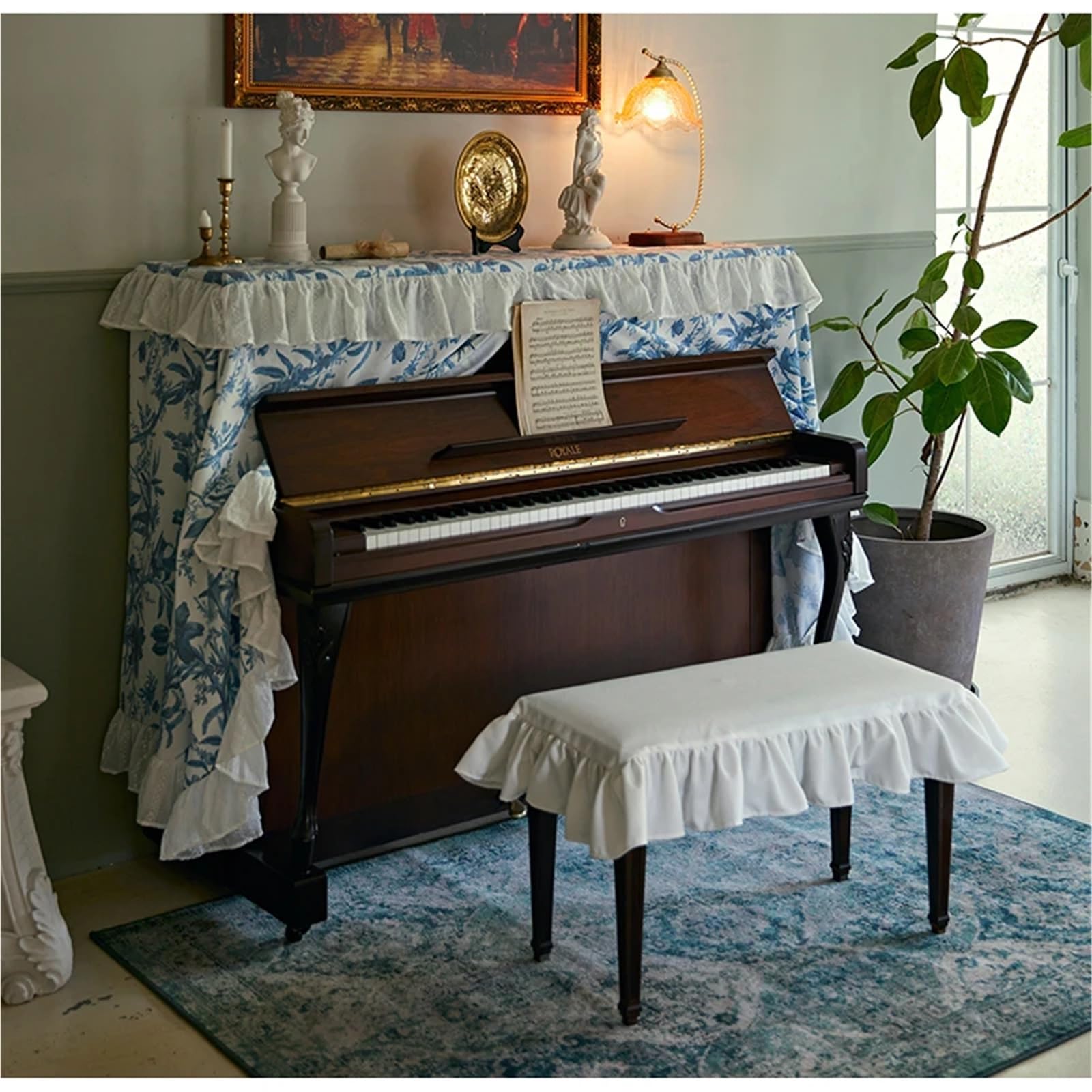 Copertura Per Pianoforte Copertura for pianoforte, mezza copertura leggera, lusso retrò, for elettronico di alta qualità(154x34x80cm)