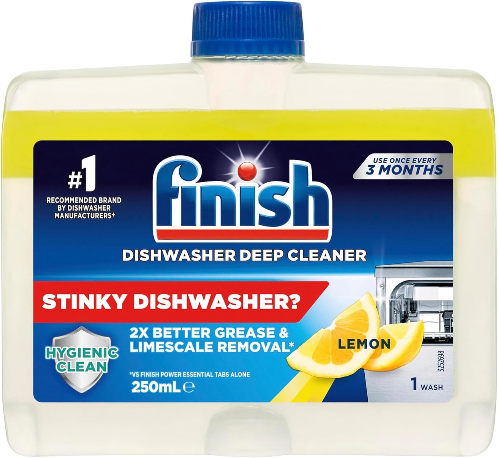 Dishwasher Cleaner Liquid, Lemon 250ml