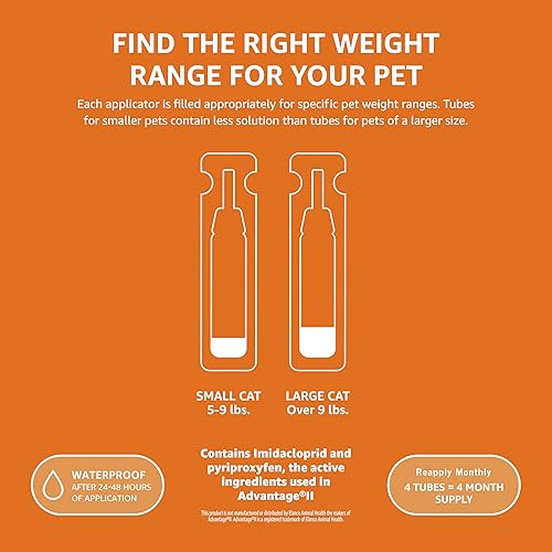 Miniatura 6 de Tienda Basics Tratamiento tópico preventivo contra pulgas para gatos medianos (5-9 libras), 6 unidades