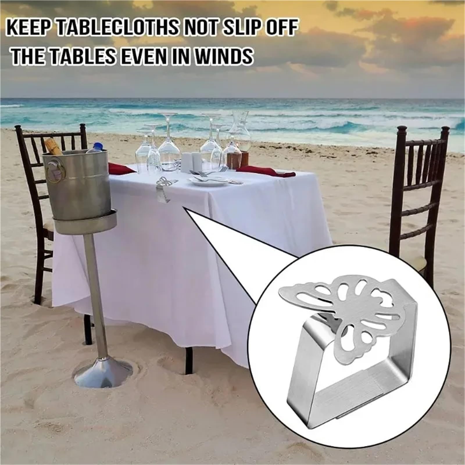Ferma Tovaglia da Tavola Supporti in Acciaio Inossidabile Antiscivolo ispessiti for tovaglie for Decorazioni for tavoli da Pranzo for Banchetti da Picnic(Cat s paw-80PCS)