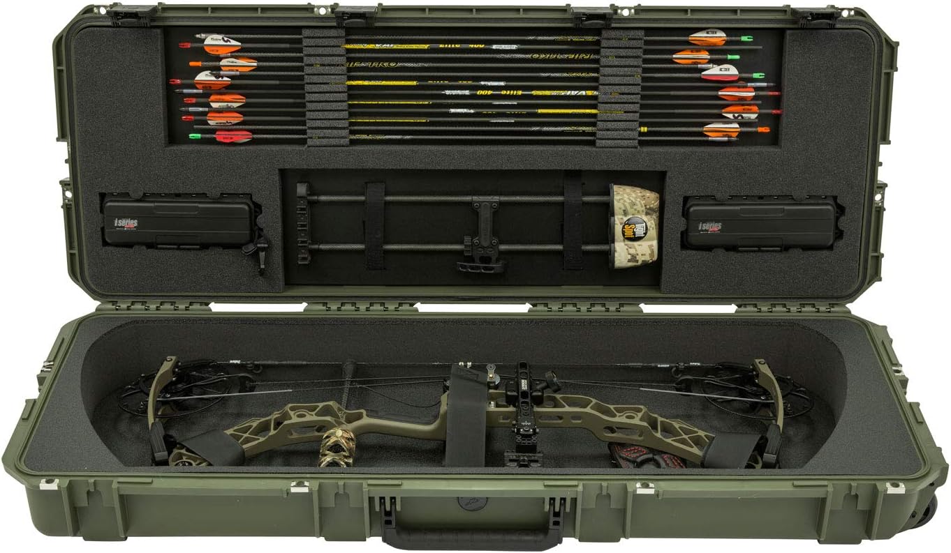 SKB Cases iSeries 3I-4214-PL-M Hard Exterior Parallel Limb Single Bow and Arrow Utility Case with Wheels and Trigger Release Latches, Green : Archery Bow Cases : Sports & Outdoors