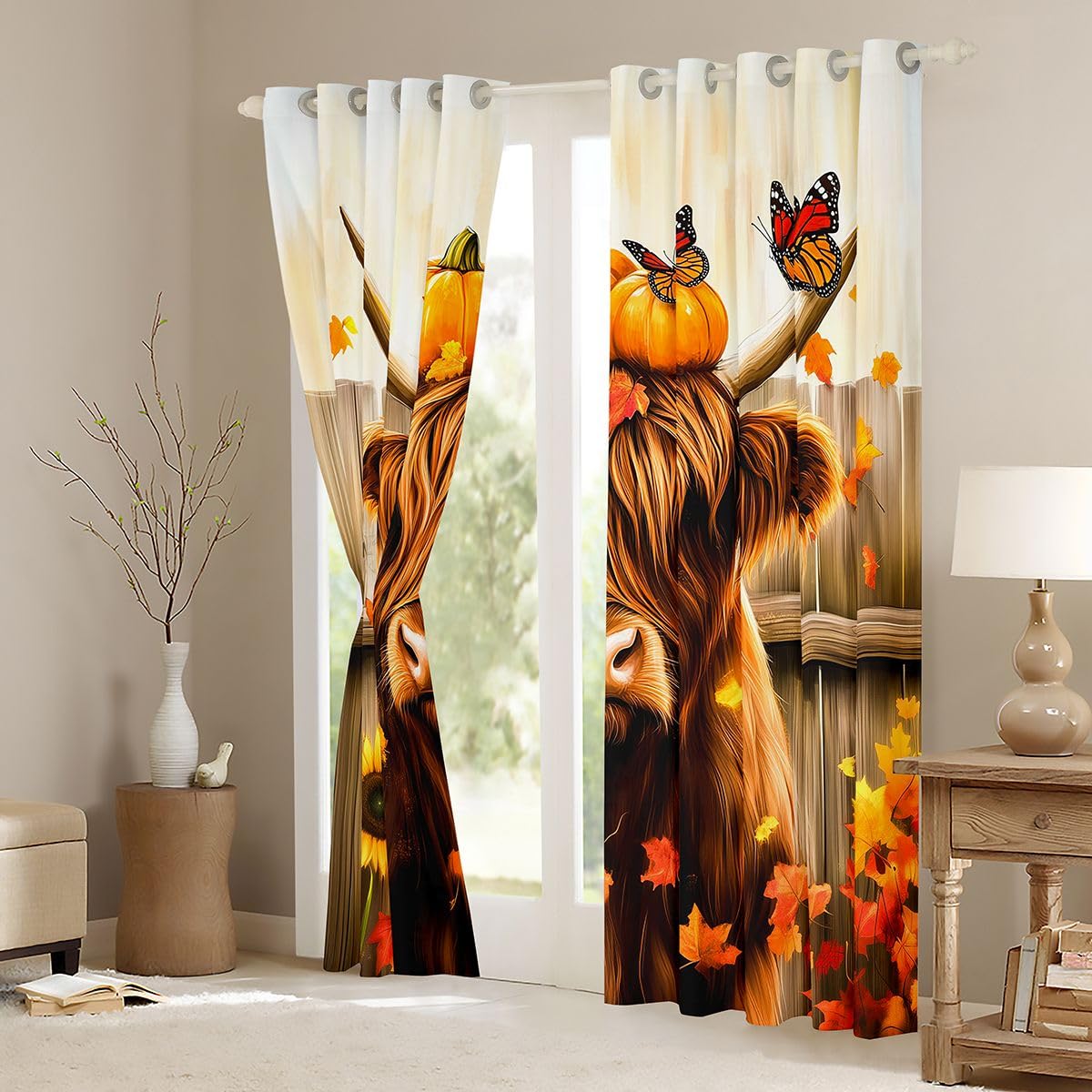 Homewish Schottisches Hochlandrind Verdunklungsvorhänge 245x140(HxB)