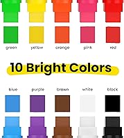 Vista 2 de Chalkola Marcadores de ventana – 0.591 in Jumbo – Punta 3 en 1 con tinta de 0.99 oz – Paquete de 10 bolígrafos de tiza neón – Amados por profesores