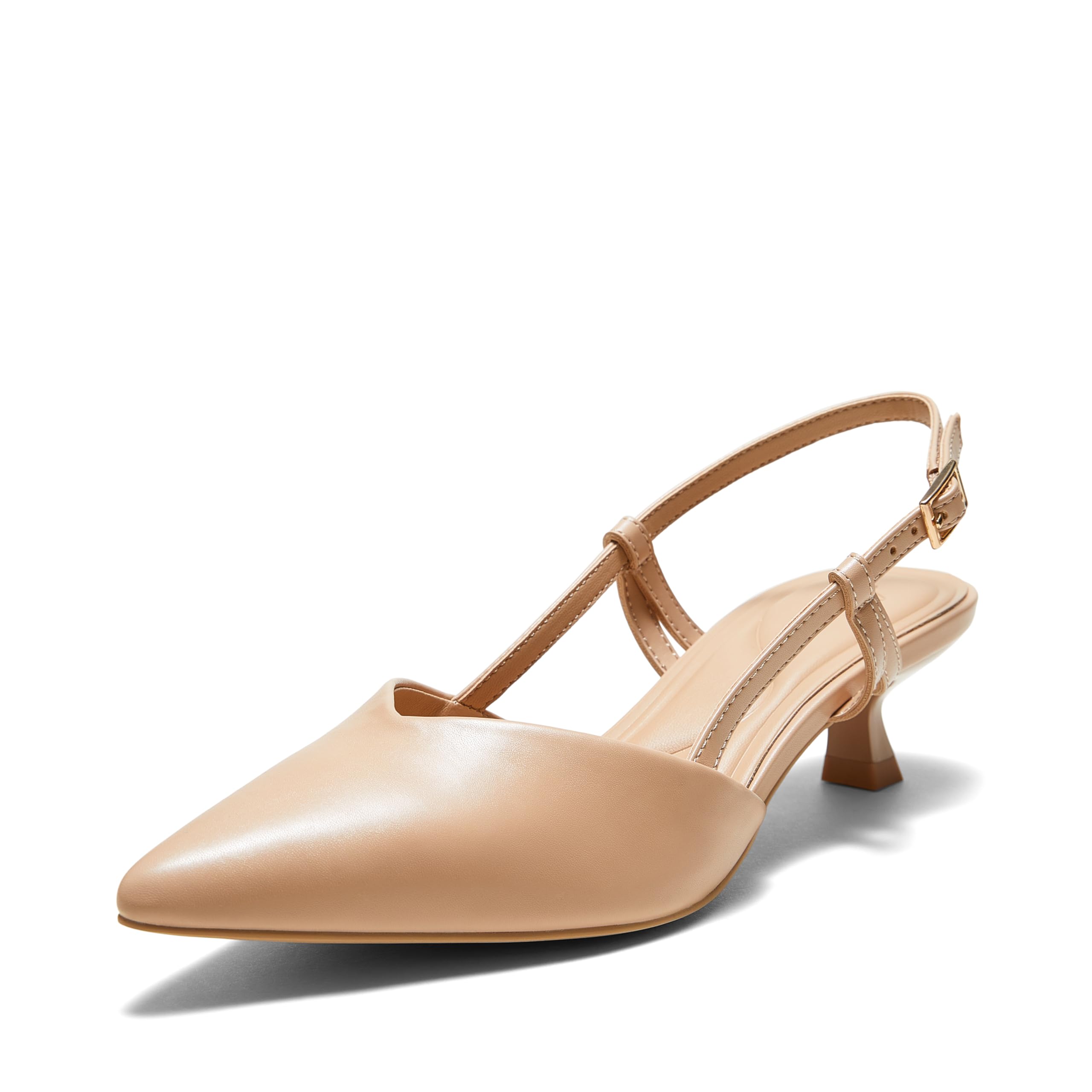 ArromicWomen's Slingback Kitten Heels Closed Toe Pointed Toe Low Pump Dress  Work Bridal Wedding Heel Shoes