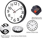 Crosstime Wall Clock 30cm Silent Non-Ticking - Big Numbers Easy to Read Round Quartz Analogue Clocks for Kitchen, Living Room, Office, School -12 Inch