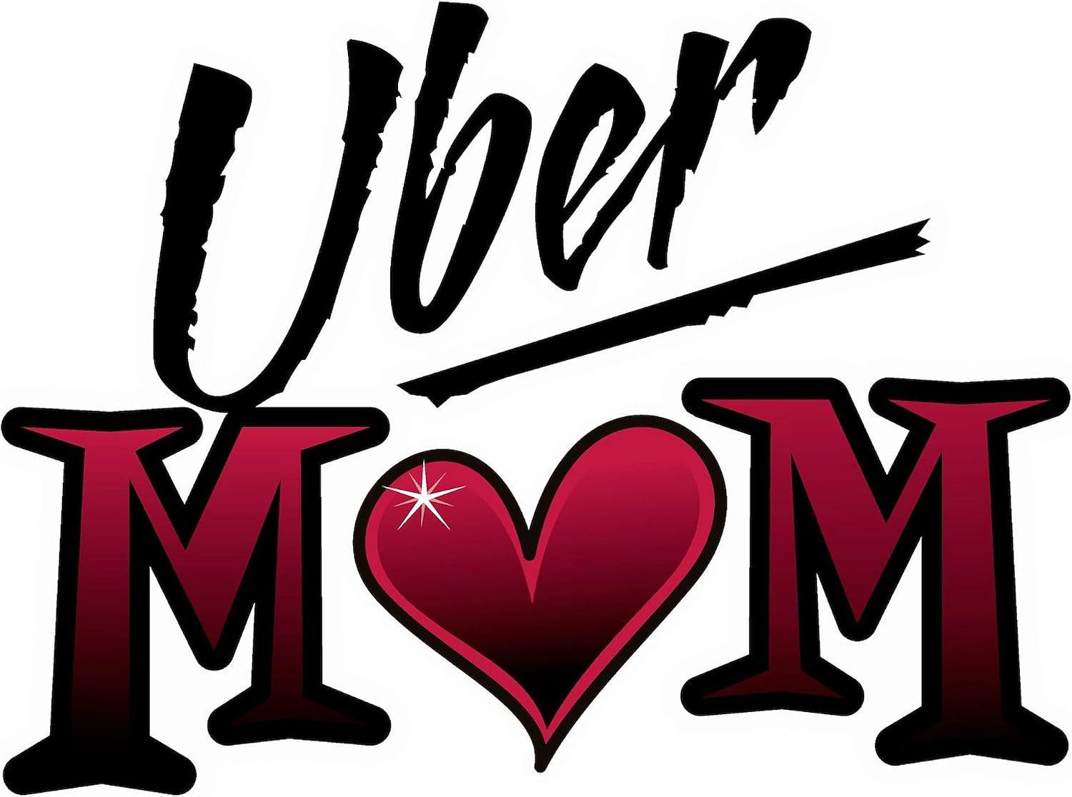 CafePress Uber Mom Mother's Day Heart Oval Sticker Oval Bumper Sticker Car Decal