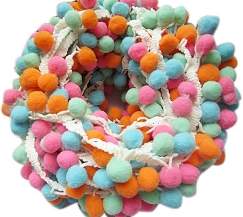 YYCRAFT Colorful A Pom Pom Ball Fringe Trim Ribbon Sewing5 Yards