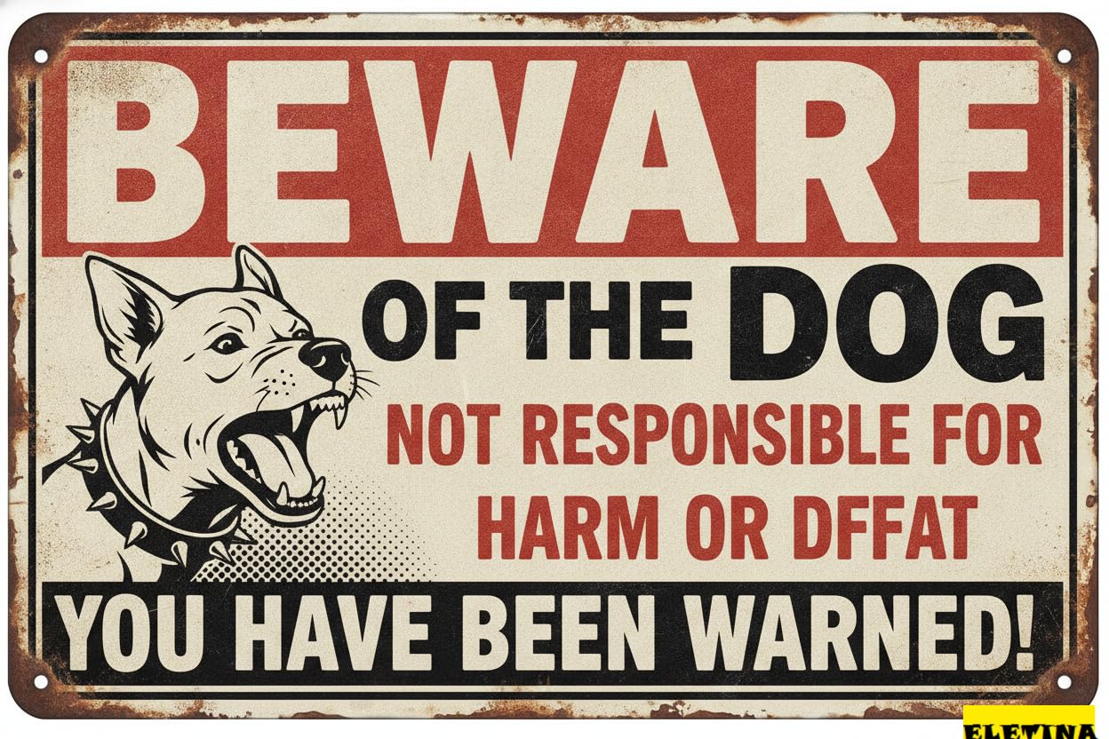 Beware Of Dog Border Collie You Have Been Warned Aluminum Tin Sign Outdoor Yard Fence Home Farm 8x12in