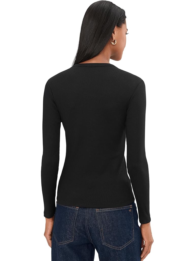 Black Lacoste Slim Fit Ribbed Cotton T-shirt