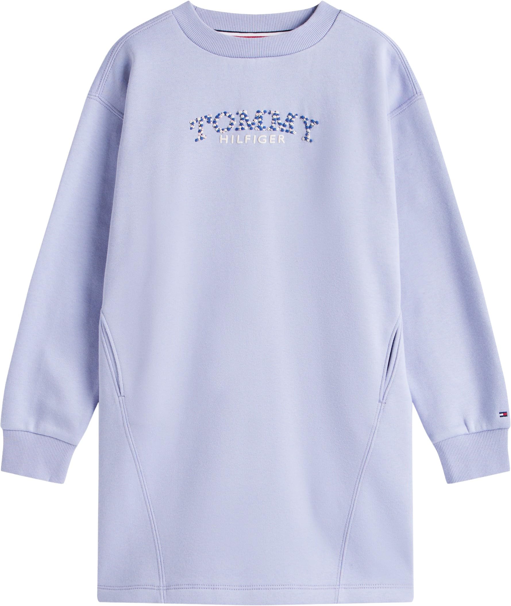 Tommy Hilfiger Mädchen Tommy Puff Flower HWK Dress Ls Kg0kg08946 Sweatshirt-Kleid
