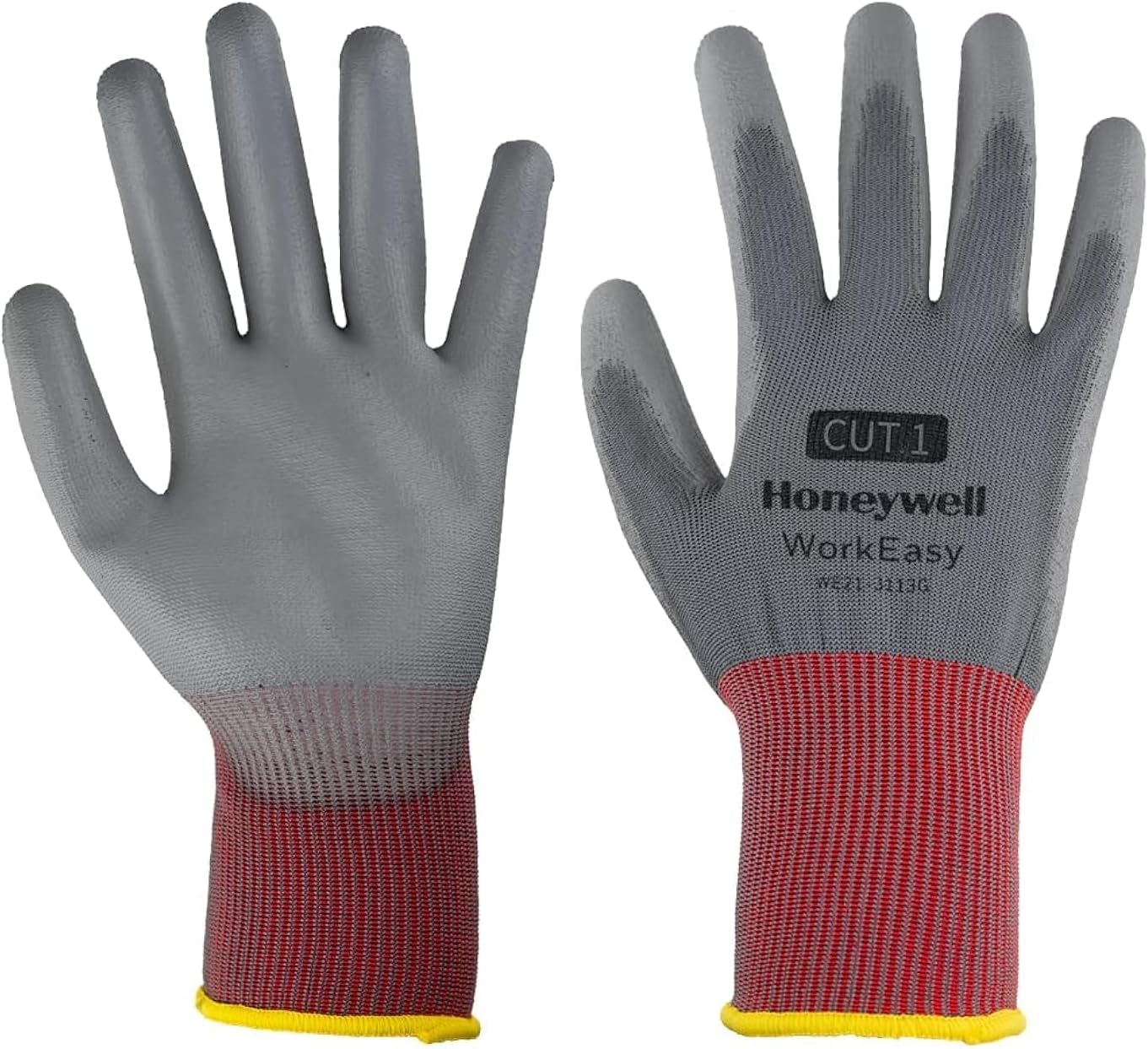 Honeywell Workeasy 13G GY PU Safety Work Gloves - Mechanical & Cut Resistance Hand Protection - Grey