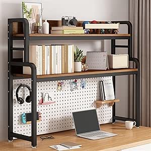 Wood Desk Shelf Organizer, Desk Hutch Top Only, Book - View #9