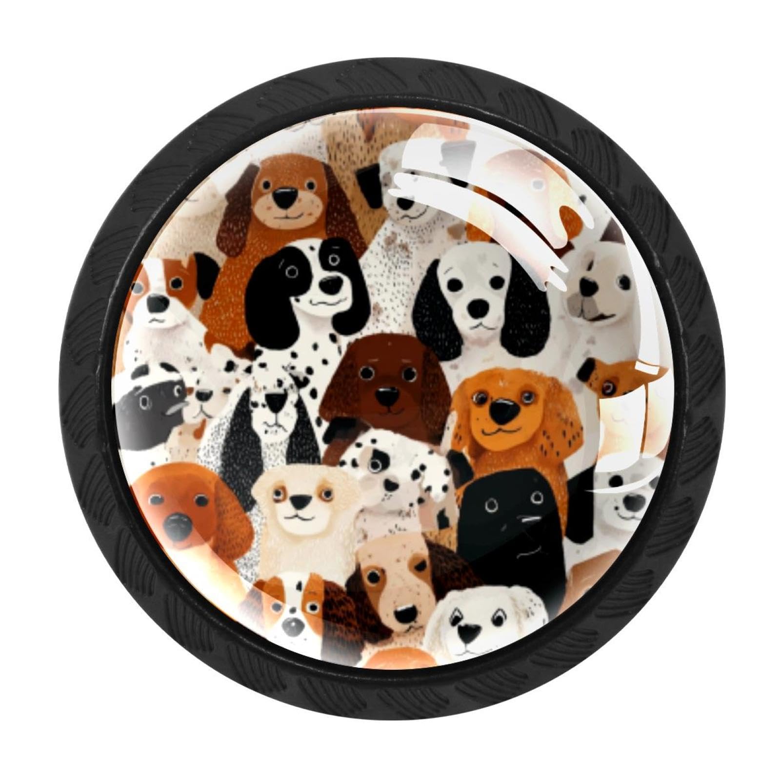 Poignées de tiroir de cuisine motif chiots lot de 4 pour placard