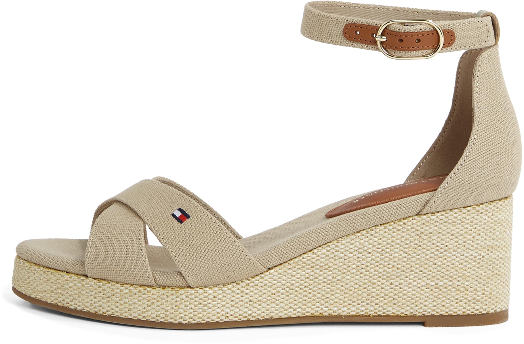 Tommy Hilfiger Damen Wedge Sandalen Flag Criss-Cros Mid mit Knöchelriemen