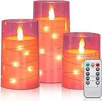Vista 15 de Aignis 6 piezas de velas LED flotantes sin llama, velas de té de rosa blanca de plástico operadas por batería, más de 120 horas de tiempo de brillo