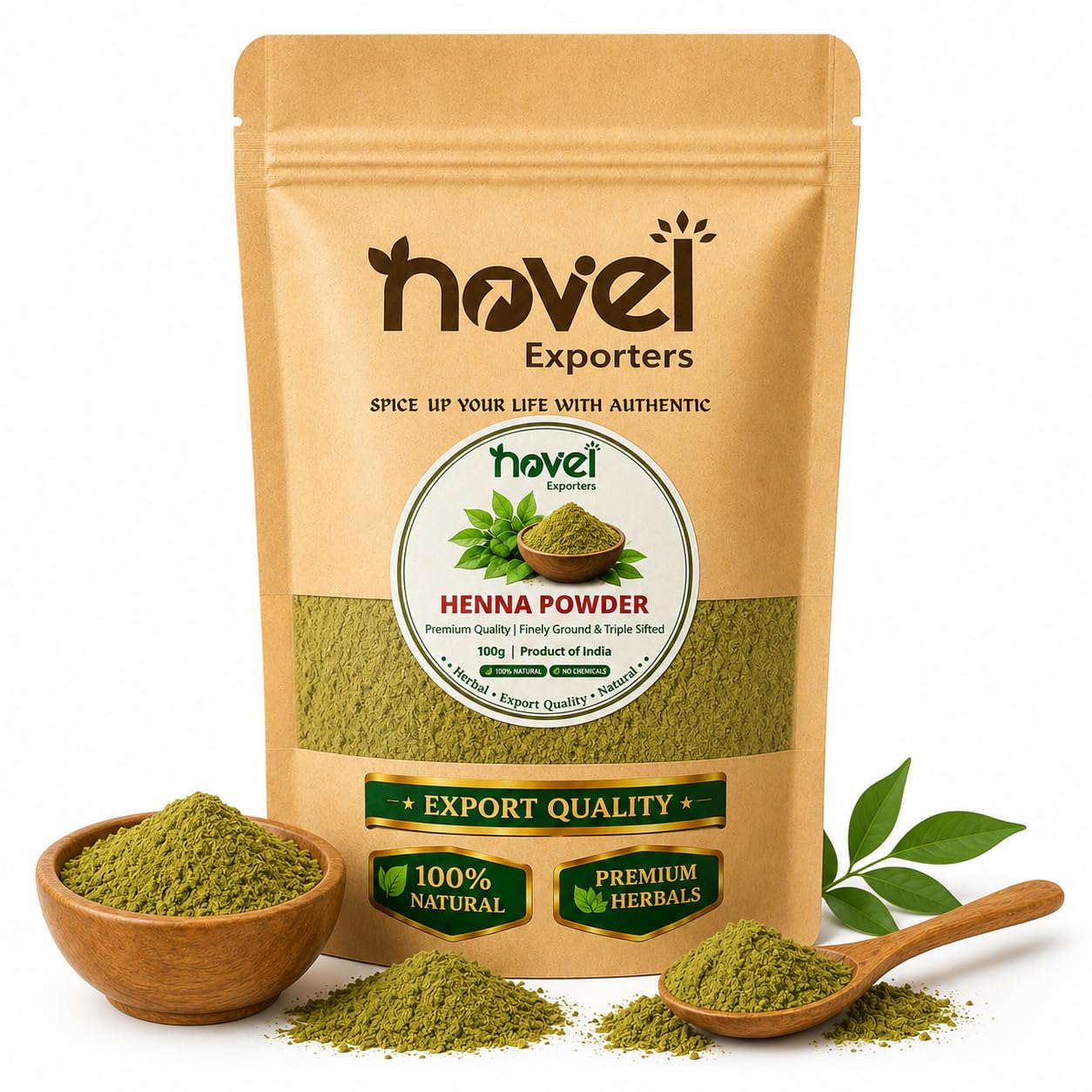 Novel Exporters Natural Henna Powder for Hair & Mehndi – 100% Pure Herbal Henna (50G)-image-44