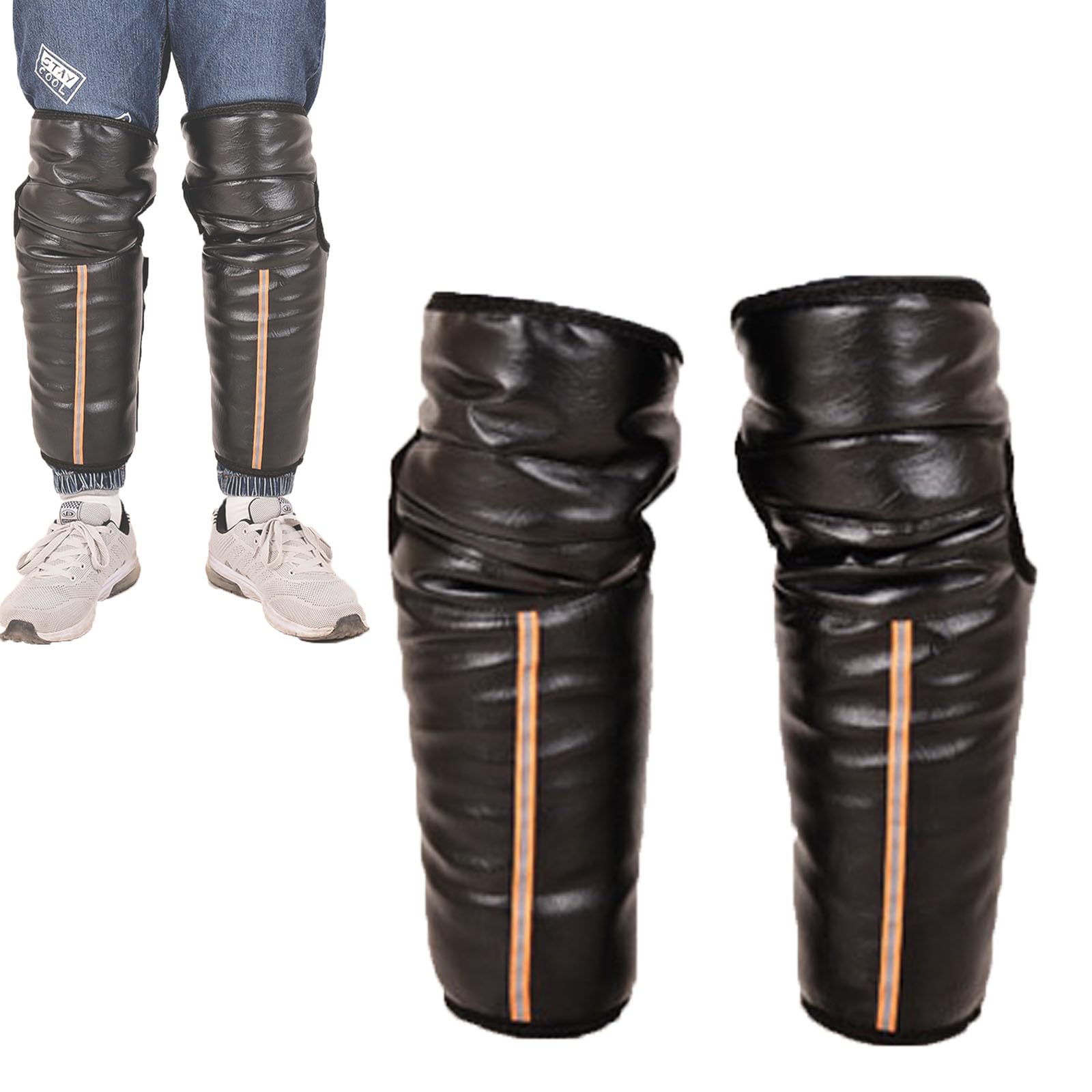 Cinghie regolabili antivento e resistenti al freddo, ganci anti-caduta, 1 paio di ginocchiere, cinghie adesive lunghe,Ginocchiere da moto(Midlength Adhesive Straps)