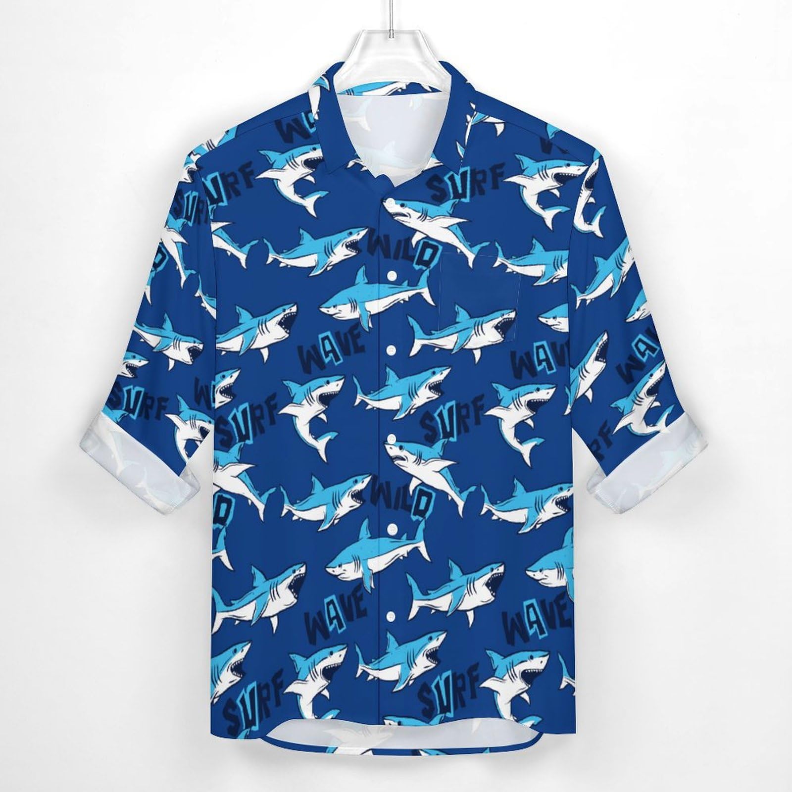 Amazon.co.jp: サメ柄 シャチ 海洋 魚柄 メンズ 長袖 シャツ