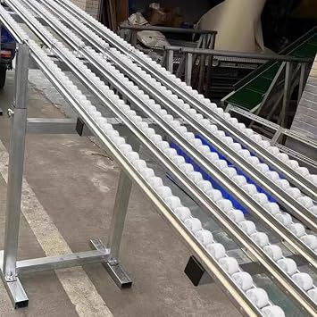 Light-Duty Gravity Conveyor, Splicable Galvanized Frame Conveyor Rail, for Truck Trailer, Warehouses, Factory SlideW 12 in/30cm,6.5ft/2m