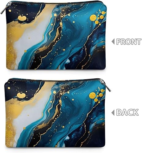 Miniatura 3 de Flashideas Bolsa de maquillaje portátil de cuero impermeable bolsa de cosméticos embrague maquillaje cepillo bolsa, Flores hippie