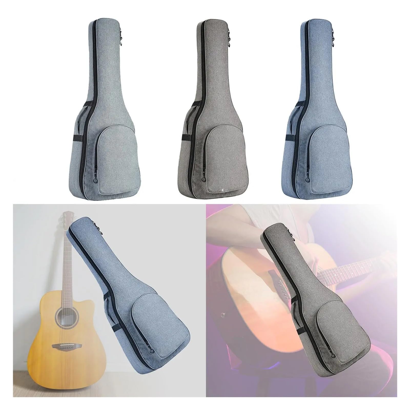 Custodia impermeabile for chitarra da 41 pollici, supporto for accessori acustici ed elettrici Per Chitarra(Grey)