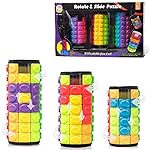 R.Y.TOYS Rotate and Slide Puzzle-Design Patent,Fidget Toys(Restore Order/Create Patterns) 8 Colors,6, 7 and 8 Layers-Detach Piece for Quick Play,Brain Teaser,Sensory Toys,Stocking Stuffers