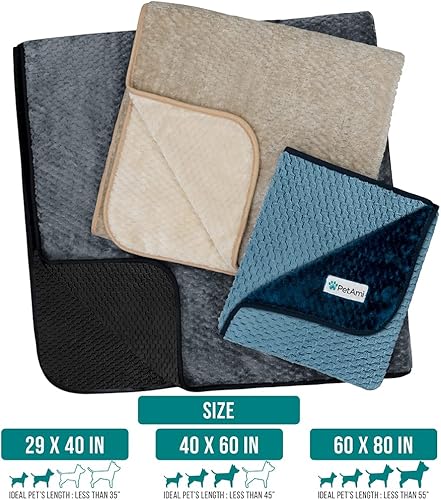 Miniatura 7 de PetAmi Manta impermeable para perro, manta a prueba de fugas para perros pequeños y medianos, protector de sofá y muebles, manta de forro polar para