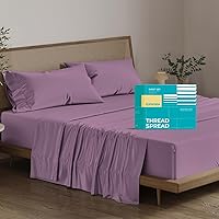 Vista 29 de Thread Spread - Juego de sábanas de 100% algodón egipcio con tejido de satén de 800 hilos de la colección Exotic Hotel, color blanco y marfil