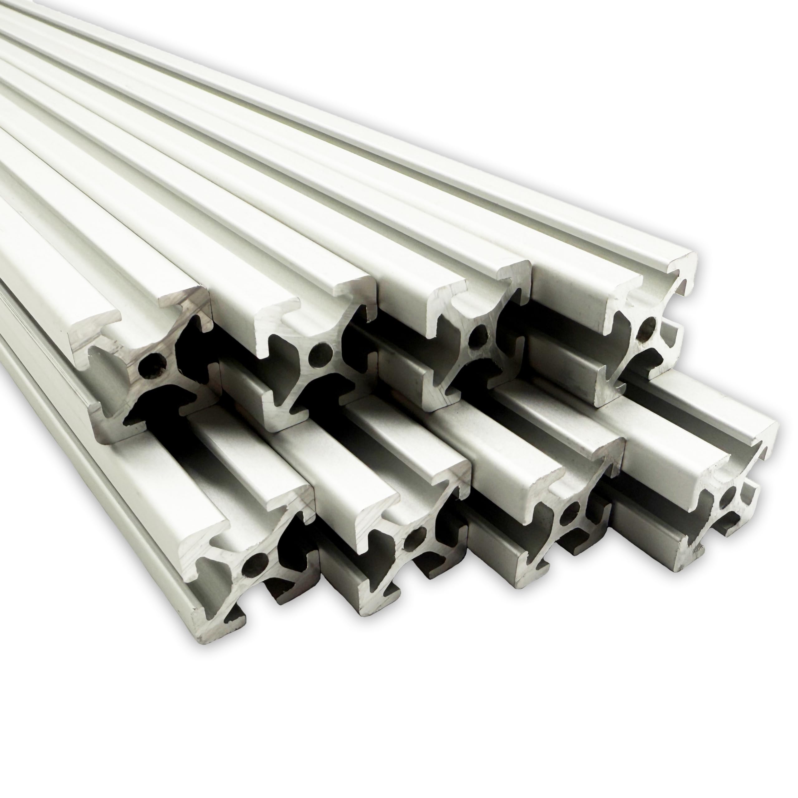 Aluprofil 20x20 mm | Nut 5 | 14 m = (7 Stück mit 2 Meter Länge) | eloxiert | Aluminium Profil | Nutenprofil | Aluprofil | Alu Profil | Leicht | Montagesystem |