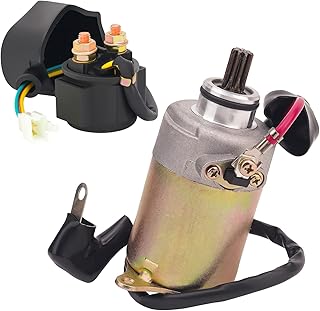 Starter Solenoid Relay & Starter Motor Parts Compatible with GY6 Engine 50cc 150cc 200cc 250cc Scooters ATV Taotao SUNL Coolster Dirt Bikes Go Kart Baja Roketa 4-Stroke