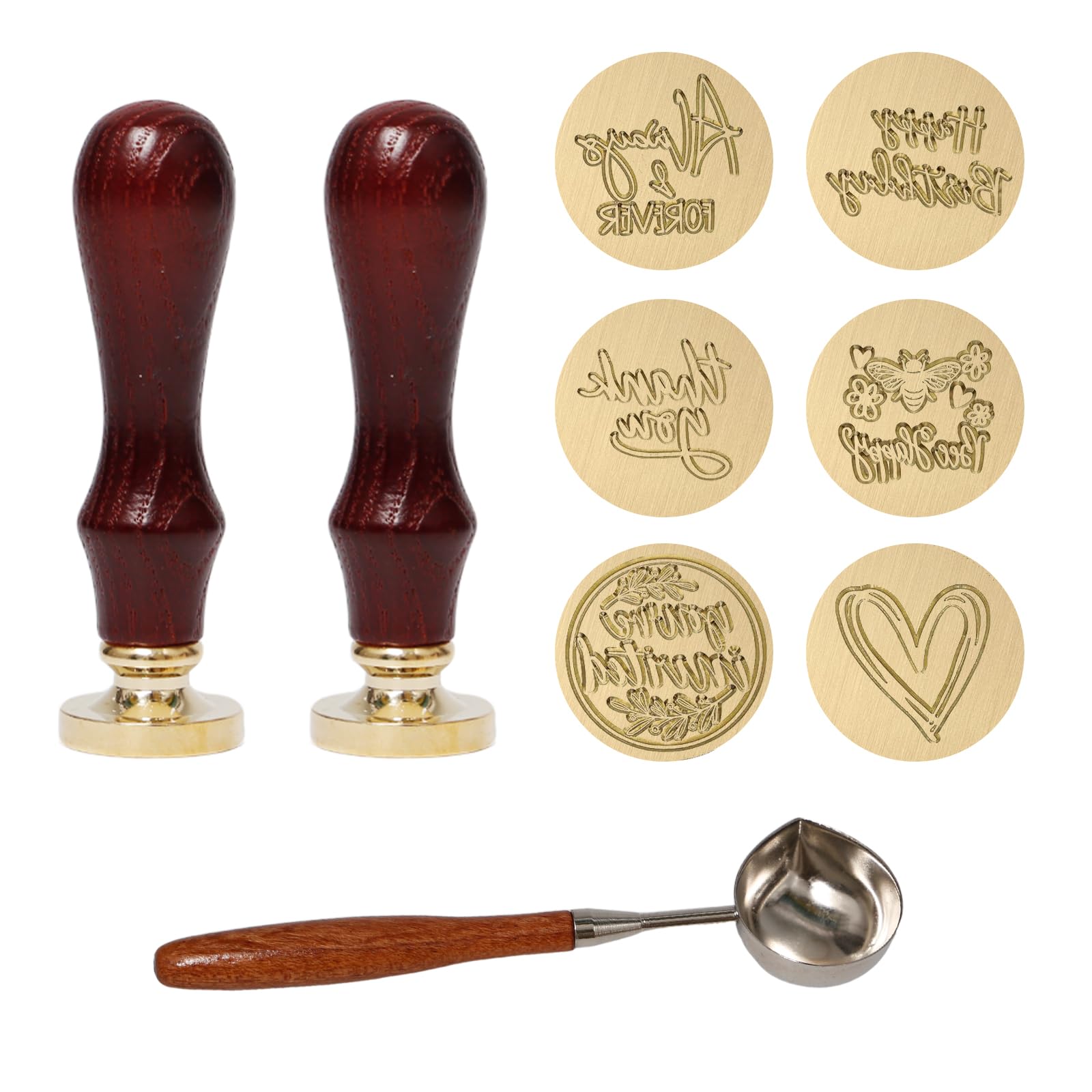 6 Pezzi Kit Timbri Sigillo per Ceralacca Timbri per Ceralacca Lettere/Cuore Timbro per Ceralacca Personalizzato Timbro per Ceralacca Matrimonio Timbro per Sigillo di Cera per Buste e Inviti